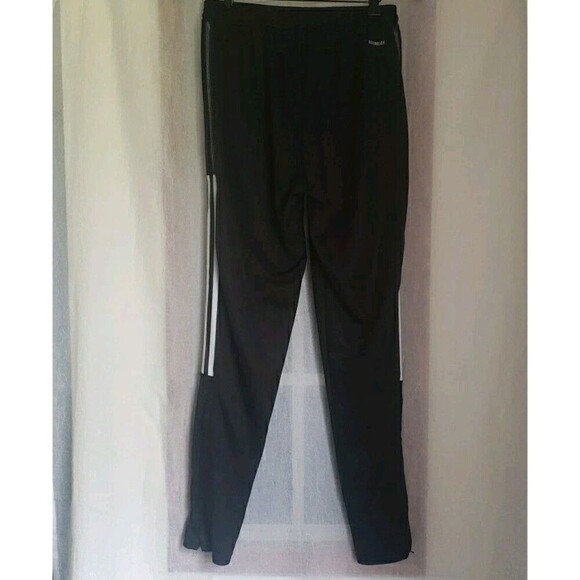 Adidas Women's Size S Pants Black White Side Stripe Ankle Zip Warm Up - Picture 9 of 13